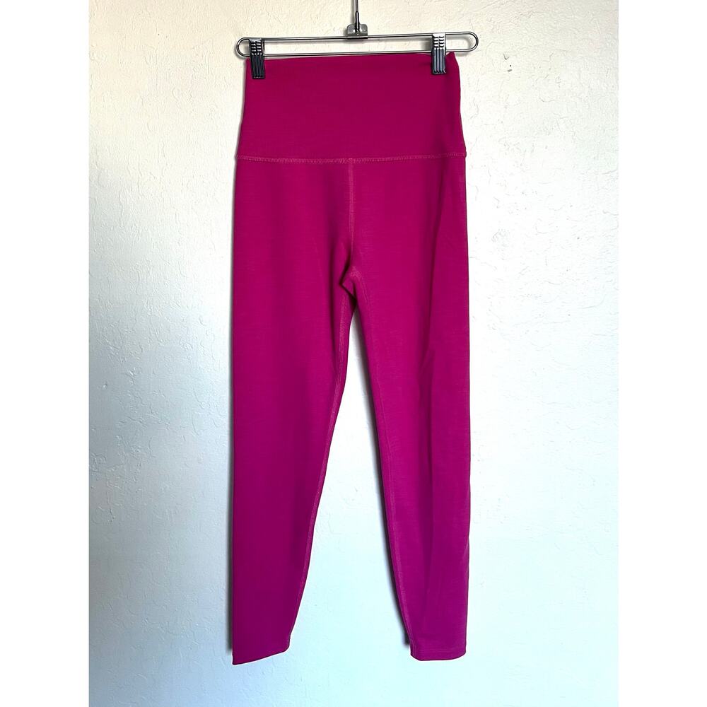 Beyond Yoga Leggings Small Ribbed Hot Pink Yoga Pilates High Waist Active